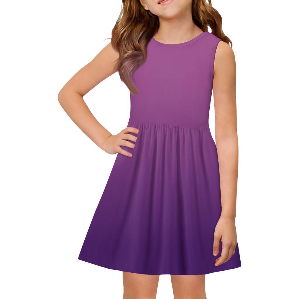 Robe d'été princesse pour filles - Robe avec empiècement débardeur coupe évasée
