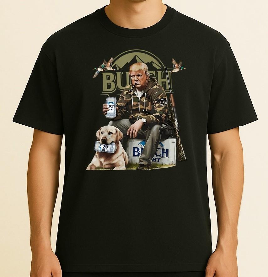 Retro Trump Hunting Deer Funny Beer Drinking Beer Hunting Unisex T-Shirt XL