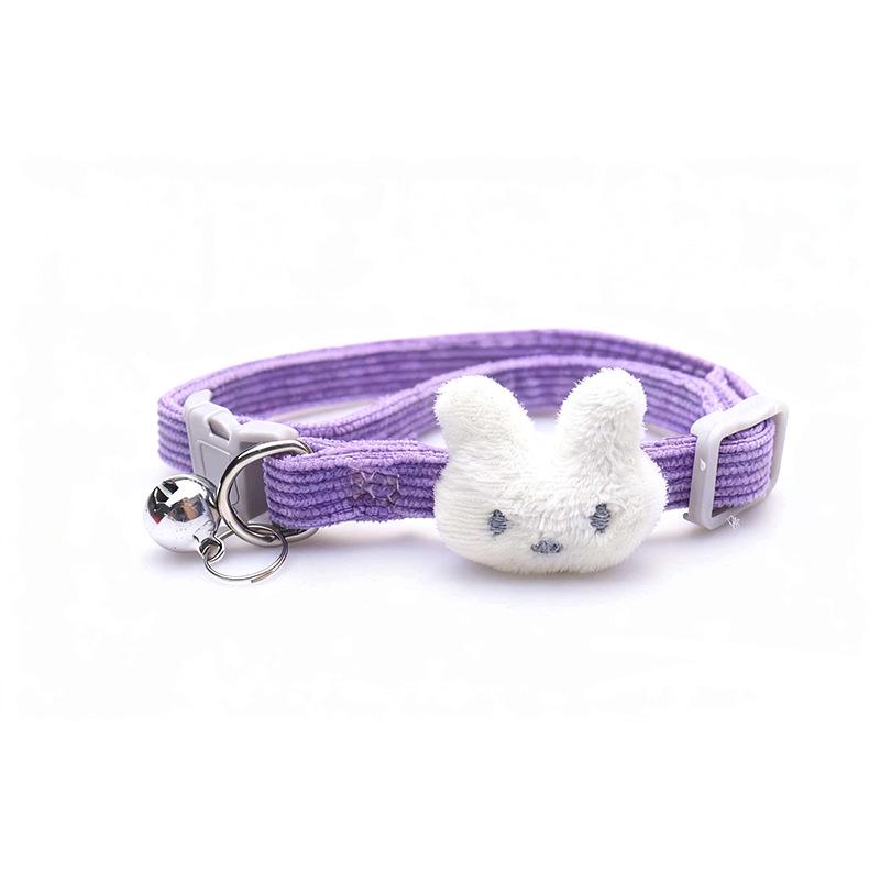 2026 Cute Corduroy Pet Collar with Cartoon Bell for Dogs & Cats