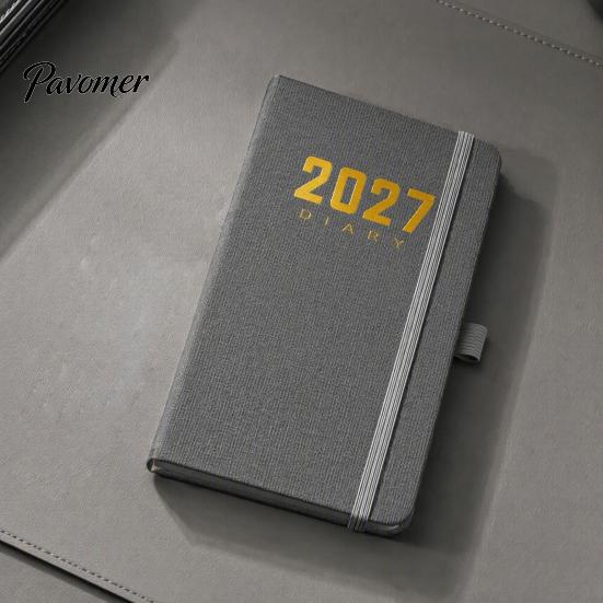 Student Academic Organizer 2027 Daily Planner with PU Leather Cover, A6 Pocket Size Time Management Notebook Agenda, Portable Pen Holder for Efficient