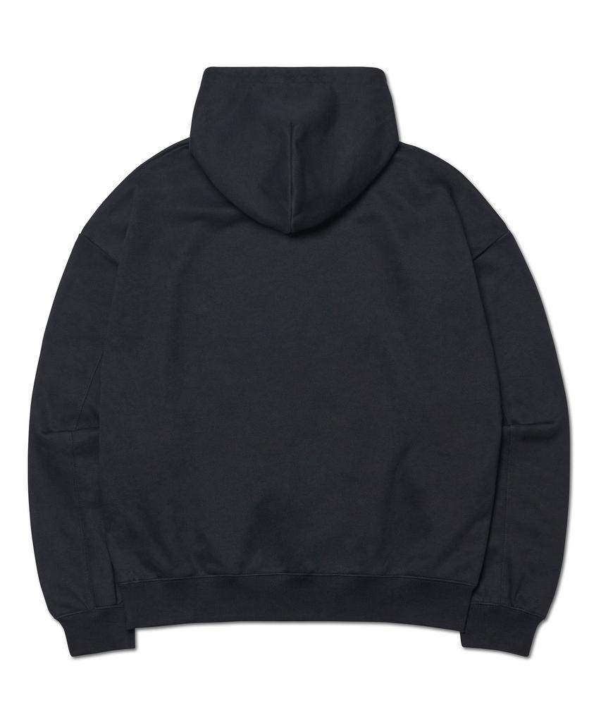 Nomanual Overlay Logo Hooded Zip-Up - Black