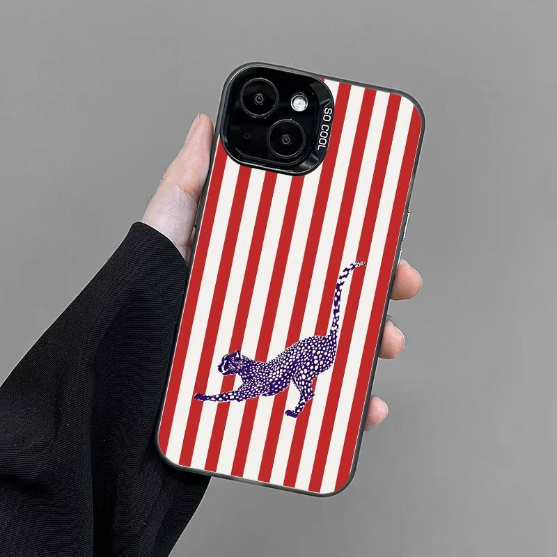 Cute Green And White Plaid Animal Phone Case For Samsung Galaxy S26 S25 Ultra S24 S23 FE S22 S21 Plus A56 A55 Hard Matte Cover