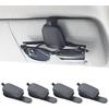 Yuoyar Sunglass Holder For Car, Magnetic Leather Sunglasses Holder And Ticket Card Clip, Car Visor Accessories, 4 Packs (4Pcs Black)