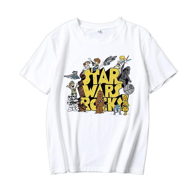Star Wars Collaboration Series Children and Adults Shortsleeved Tshirts Trendy Roundneck Loose Summer Style