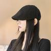 Retro Yamamoto style thin breathable washed linen pleated design octagonal hat temperament show face small equestrian hat
