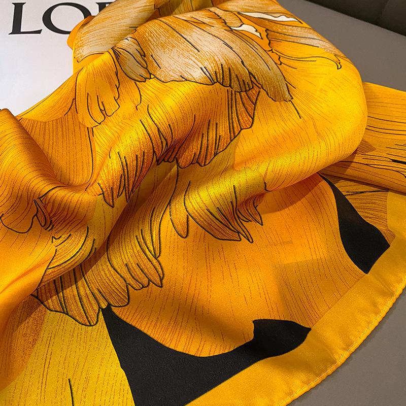 Fashion Scarves for Women Shawl Print Silk Satin Hijab Scarf Female Bandana 70*70cm Luxury Brand Square Shawls Scarfs For Ladies