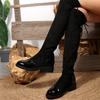 Retro Over-Knee Long Boots Women's Thick Heel Velvet Surface Elastic Boots Autumn Winter New Style High Waist Slim Boots