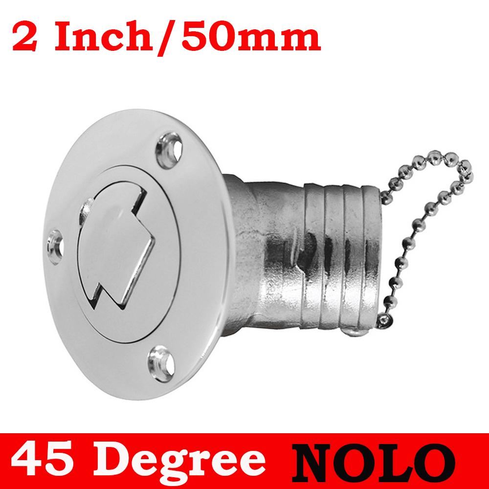 45 Degree Stainless Steel 316 Deck Filler Cap GAS DIESEL FUEL WASTE WATER 38mm 50mm Marine Boat Yacht Hardware Deck Filler