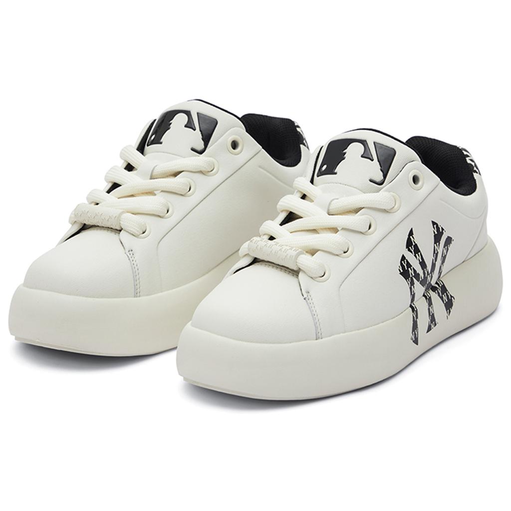 New MLB Chunky Classic Slip Resistant Low Top Skateboard Shoes Unisex Black White 3ASXCBH4N-50BKS