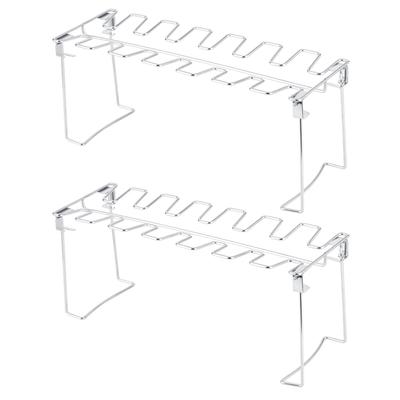 2pcs Stainless Steel Chicken Wing Leg Grill Rack Folding Barbecue Oven Roaster Stand