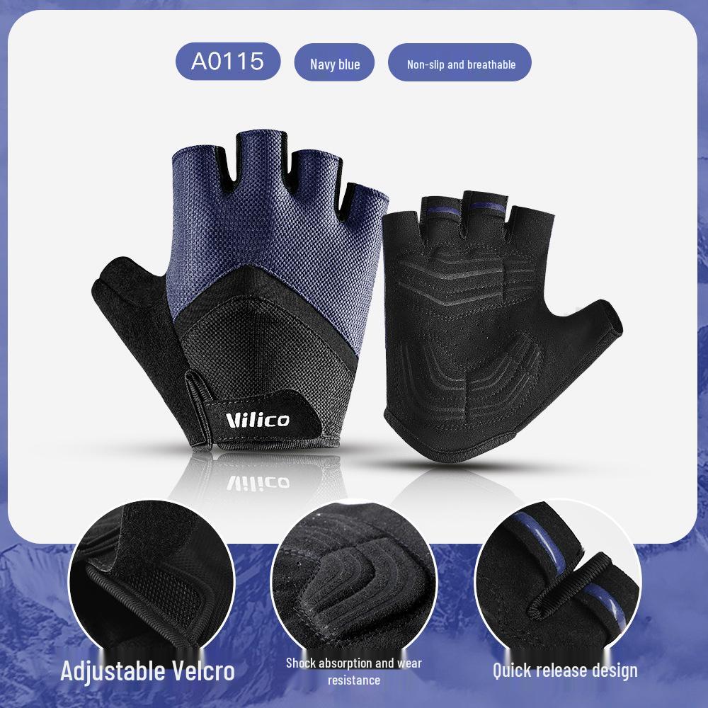 Breathable Anti-Slip Half-Finger Cycling & Running Gloves - Shock Absorbing Summer Sport Gear
