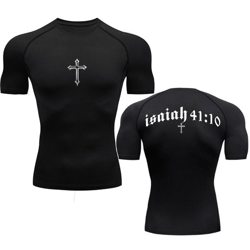 Sweat-Absorbent Compression Shirt for Men Gym Workout Undershirts Baselayers Breathable Rash Guard Athletic Quick Dry T-Shirt Tees Tops