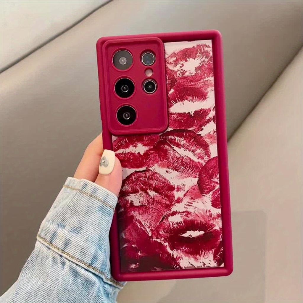 Flame Red Lips Phone Case Suitable for Samsung for Galaxy S26 S25 S24 S23 S22 S20 FE Ultra Plus 5G Anti Drop Back Cover
