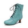 Fashion Autumn New Lace Up Ladies High Heel Shoes Strange Steampunk Boot Victorian Ankle Boots Women Pointed Toe Thick Soled Short Boots