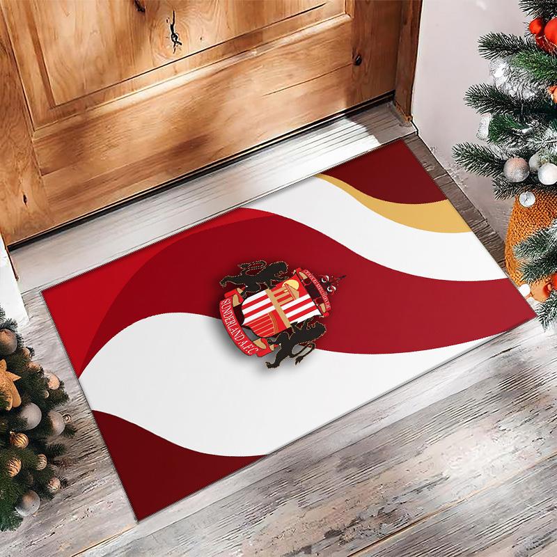 Tappeto in Velluto di Cristallo con Stampa del Sunderland Football Club, Comodo Assorbente d'Acqua Antiscivolo Tappeto per Pavimenti Interni