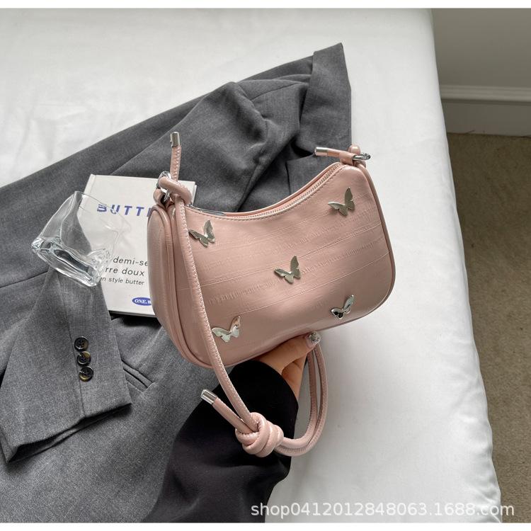 

2025 new summer super fire butterfly shoulder bag design sense niche messenger bag popular commuter women shoulder bag рожевий
