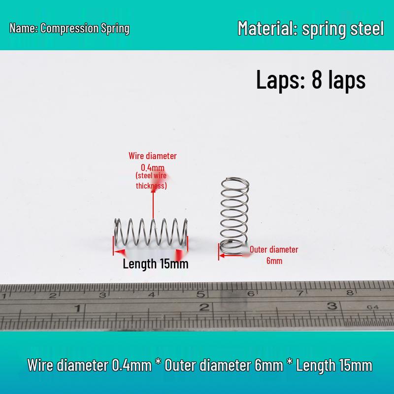 Small Mechanical Compression Spring: 0.4mm Wire, 2-8mm Outer Diameter