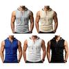 Męski Tank Top Mięśniowy, Bezrękawnik z Kapturem Slim Fit, Oddychająca Kamizelka Treningowa na Siłownię na Lato na Zewnątrz