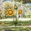2D Sunflowers Garden Stake Retro Flat Metal Plant Decoration Carnivorous Flower Yard Art