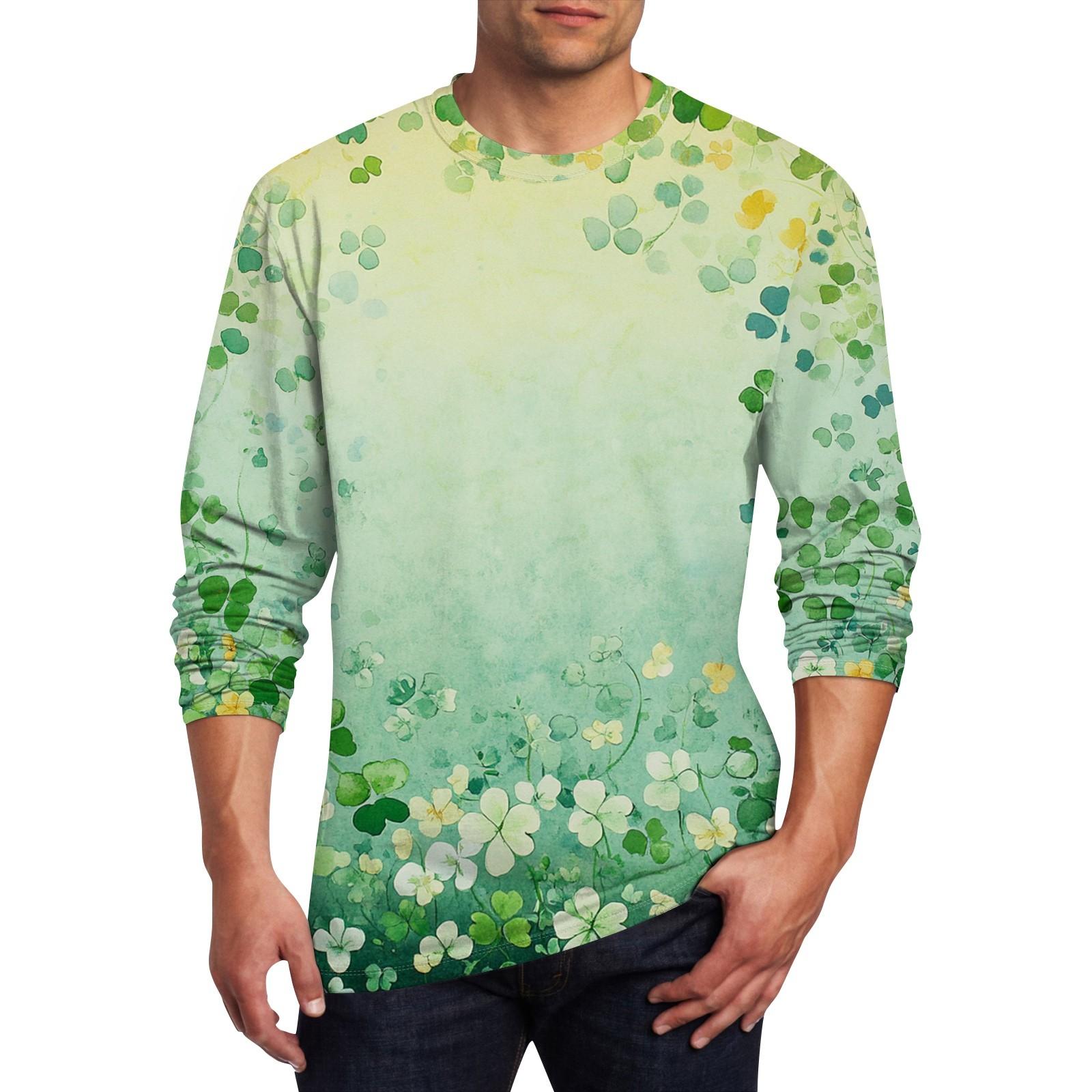 

улица. Мужская футболка с длинным рукавом и принтом Patrick s Print, зеленая, с длинным рукавом XXXL