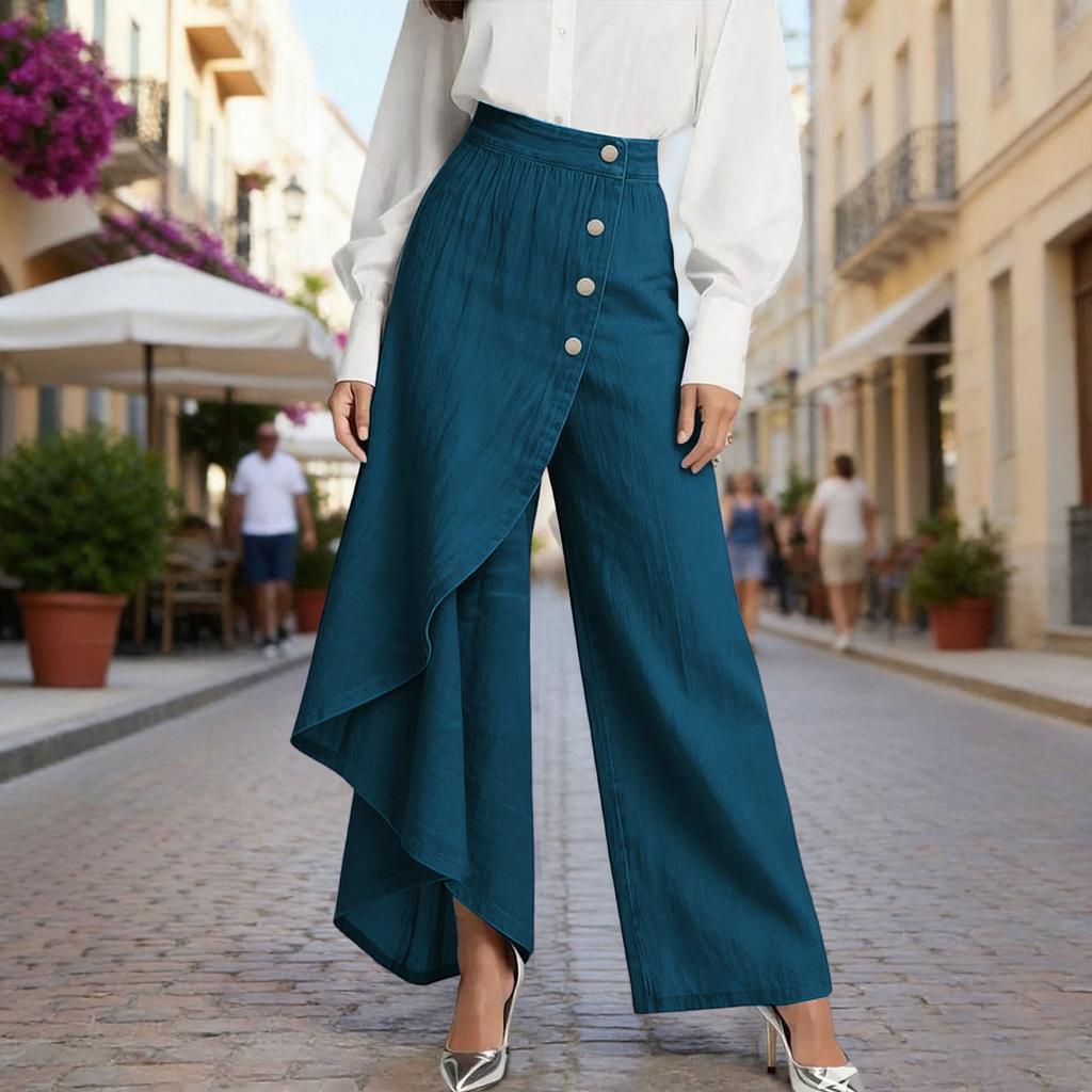 Women's Loose And Casual High-waisted Straight-leg Pants