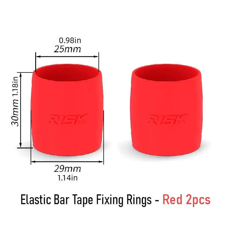 Bicycle Bar Tape Fixing Rings, Elastic Silicone Handlebar Tape End Caps, Anti-Slip Matte End, 2pcs