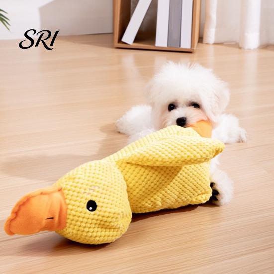 Durable Dog Chew Toy Toys Duck Shape with Sound Soft Bite-resistant Safe Odor-Free Interactive Stress Relief Plush for Home Puppy