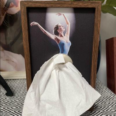 Ballettmädchen Taschentuchbox mit Touch-Licht Elegante Ballerina Kreative Taschentuchbox Aktivierbares Nachtlicht für Schlafzimmer Schreibtisch Wohnzimmer