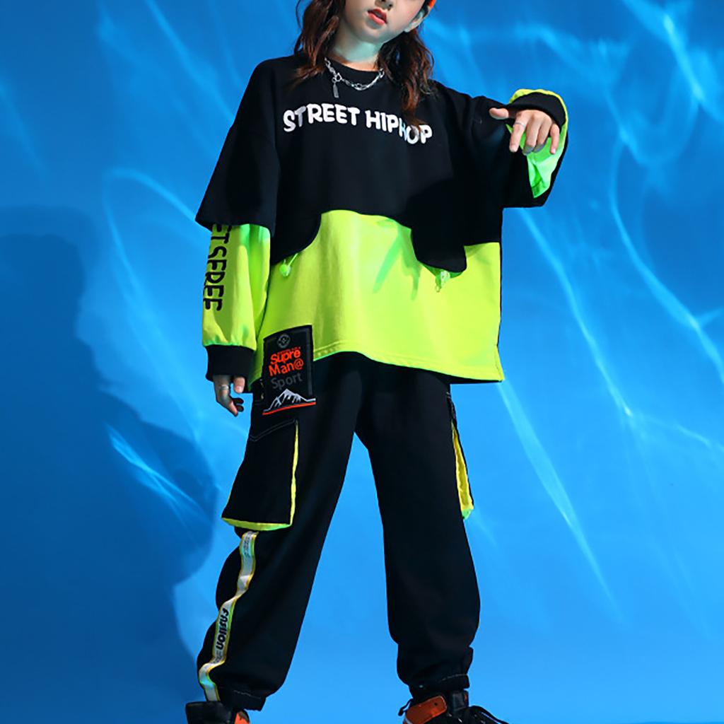 Κοριτσίστικο Fashion Trend Street Dance Set Top Ημιμανίκι Παντελόνι Jazz Dance Set