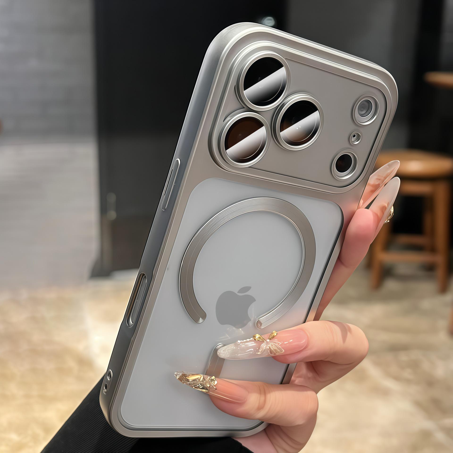

Compatible with Apple 17ProMax Frosted Magnetic Soft Lens Film iPhone16 Case Anti-drop Protection iPhone 17 Pro Max