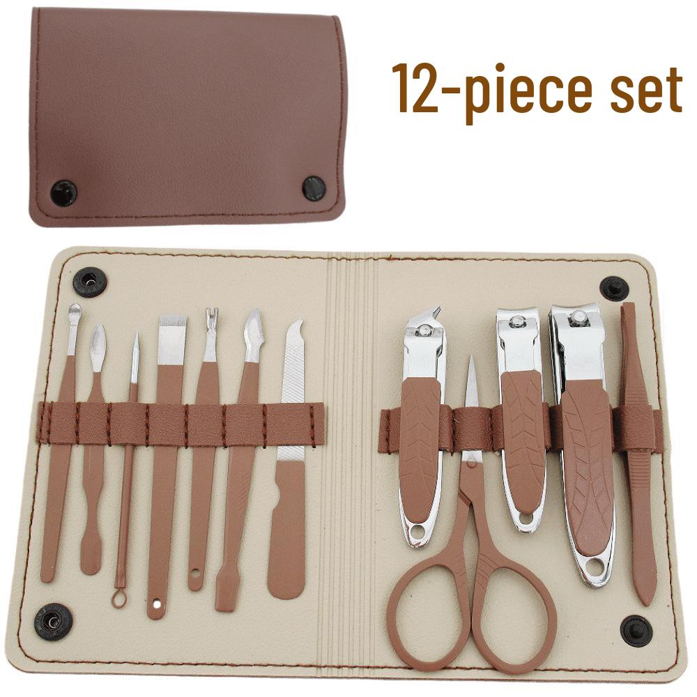 16-Piece Multifunctional Manicure Set: Eyebrow Trimmer, Nail Clippers, Beauty Scissors, Glass File, Foot Planer, Nail Groove Pliers.
