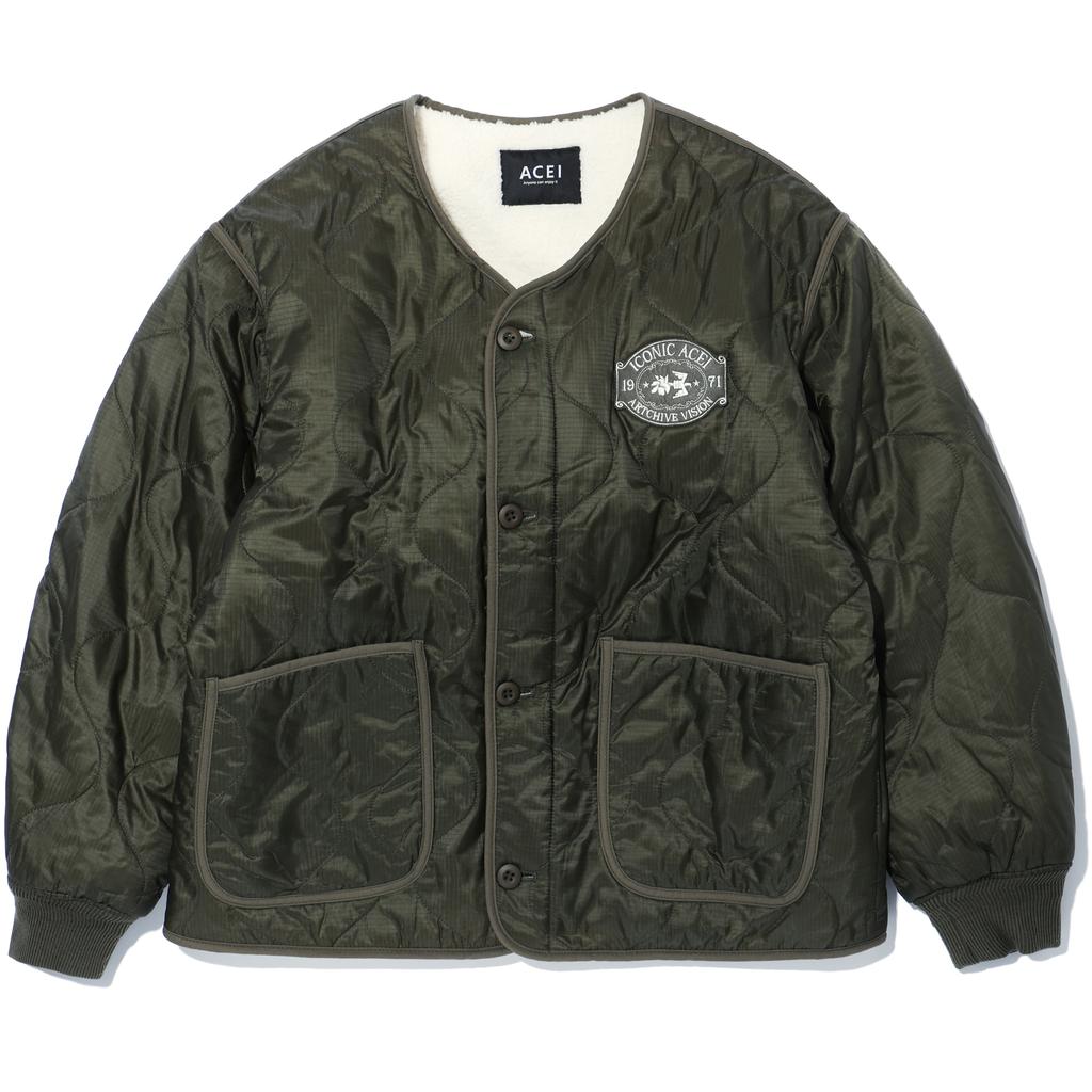 Acei Wappen Padded Quilted Jumper Khaki (Unisex)