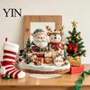 Seasonal Home Accents Christmas Village Houses Table Decoration, Snow Scene Patterns 2D Acrylic Santa Claus Hanging Decor Ornament, Decorative