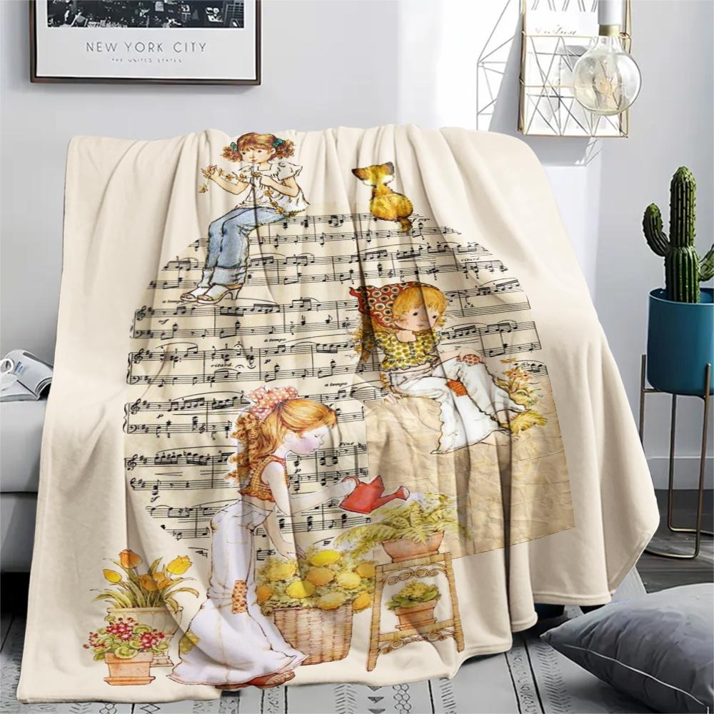 1 ks Flanelová deka se vzorem Sarah Kay, Vysoká kvalita, Pohodlná pro všechna roční období, Domácí dekorace, Teplo a pohodlí, Perfektní pro vánoční dárky144