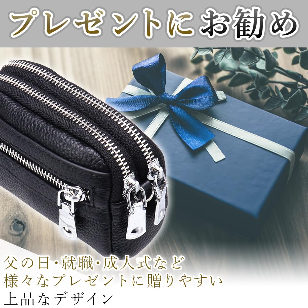 Compact Genuine Leather Pouch for Storing Stamps and Small and Perfect for Storing Small Items Items, Scratch-resistant, (black)