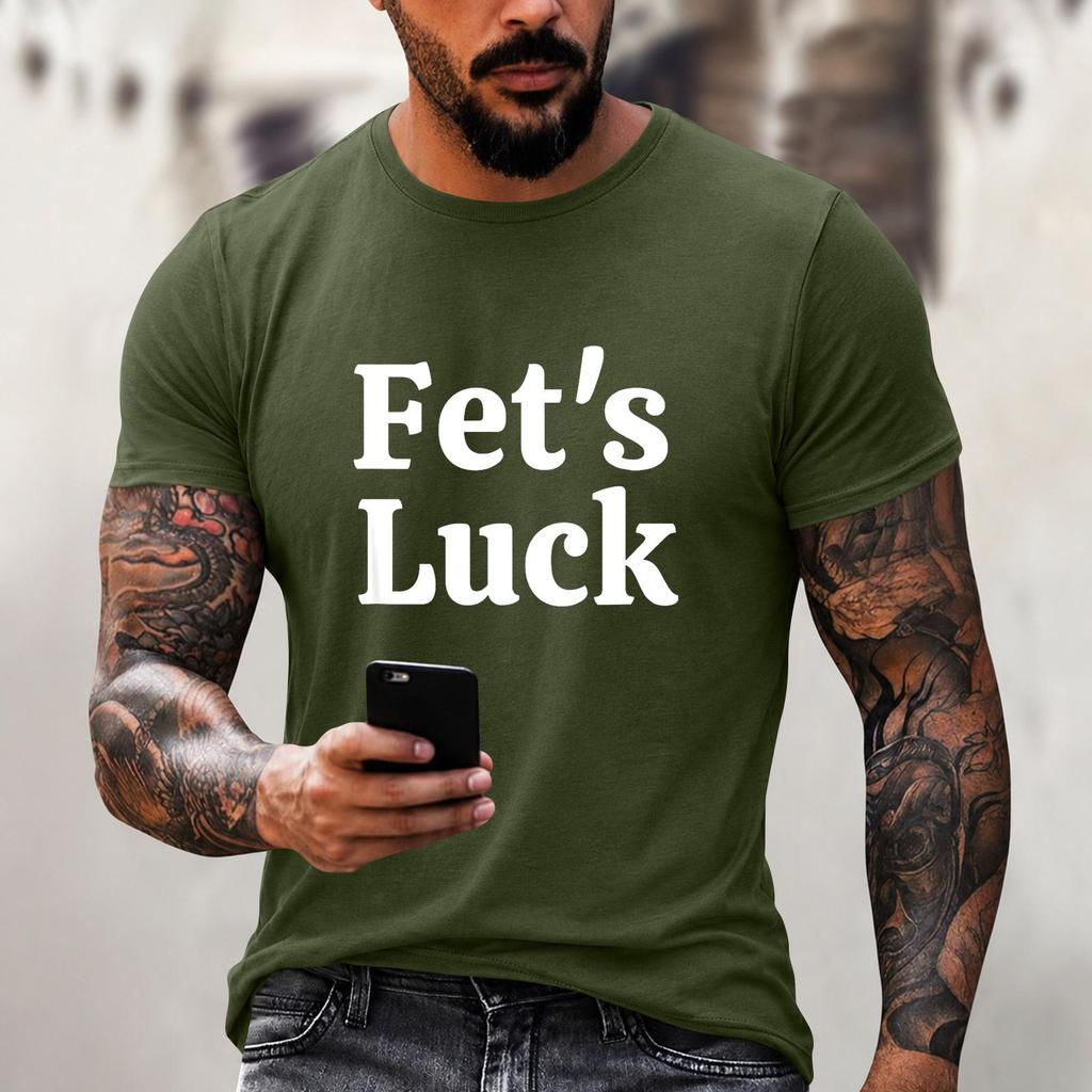 Men's Funny Letter Print Casual Loose Fit Top for Everyday Wear