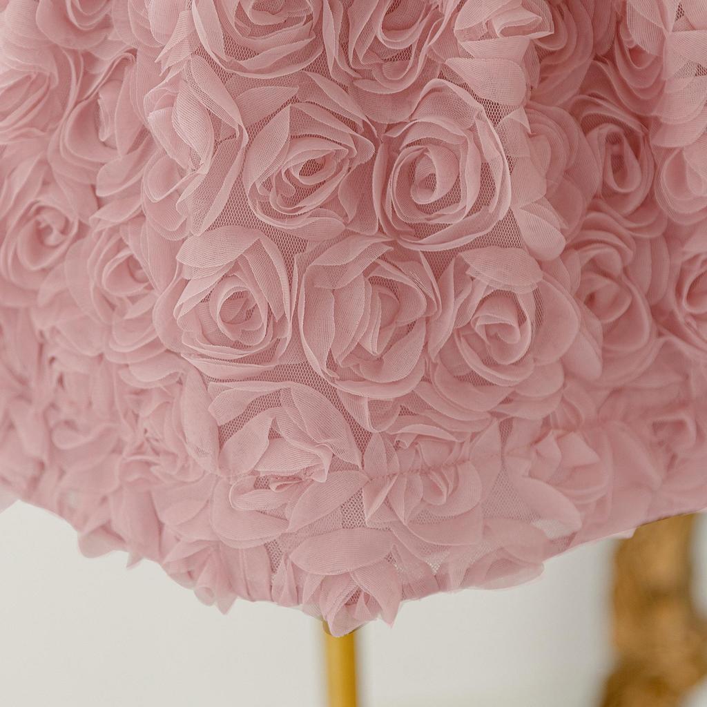 2025 Style Princess Dress: Puff Sleeve Evening Gown for Baby Girls' First Birthday