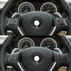 2Pcs Carbon Fiber Steering Wheel Button Cover Trim For BMW X5 E70 X6 E71