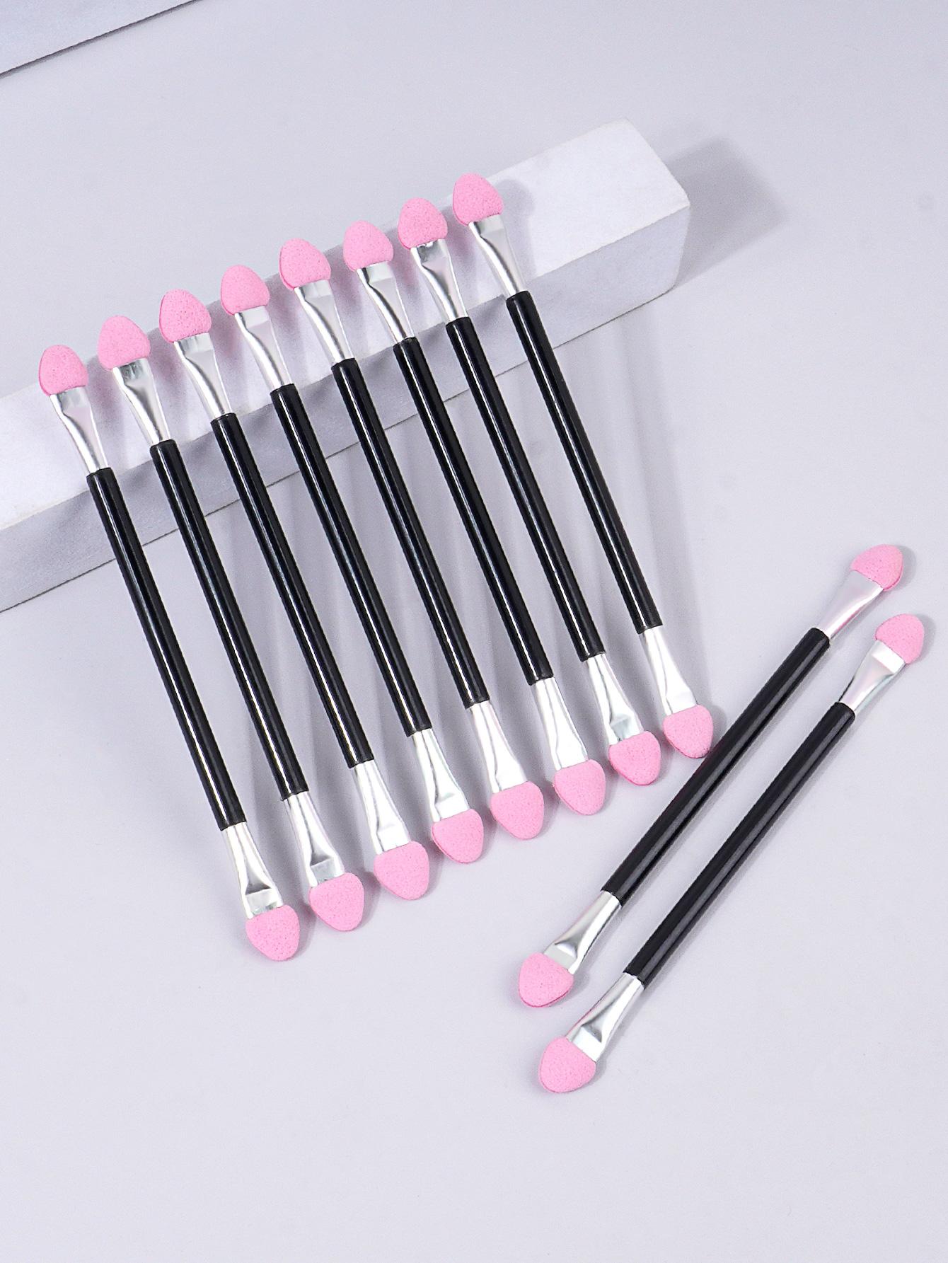 

10PCS multi-color double head latex sponge eyeshadow stick Multi-functional portable short stick makeup brush Eyeshadow brush розовый