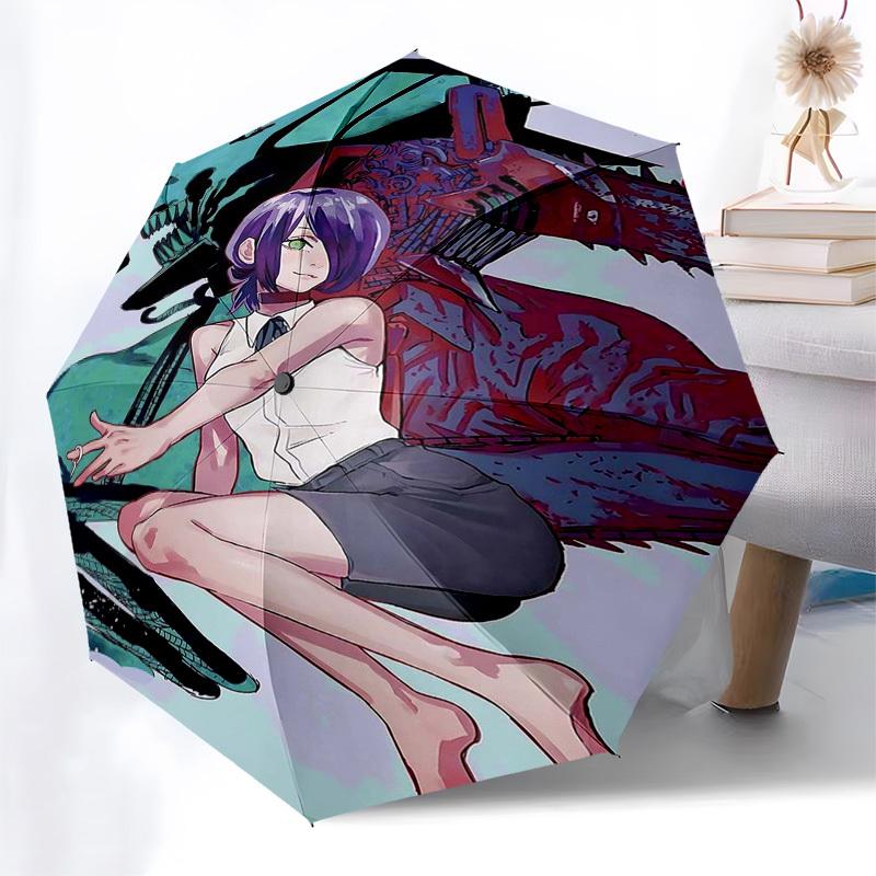 1pc Outdoor Umbrella with Anime Character Design - Automatic Opening/Closing Umbrella with Portable Tri-Fold Design, 8-Rib Iron Frame - Perfect Gift f