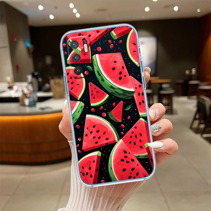 UP19 Cartoon Fruit Watermelon Transparent Phone Case for Motorola Moto G7 G8 G9 G84 G85 G73 G24 G15 Z2 Play Power Plus