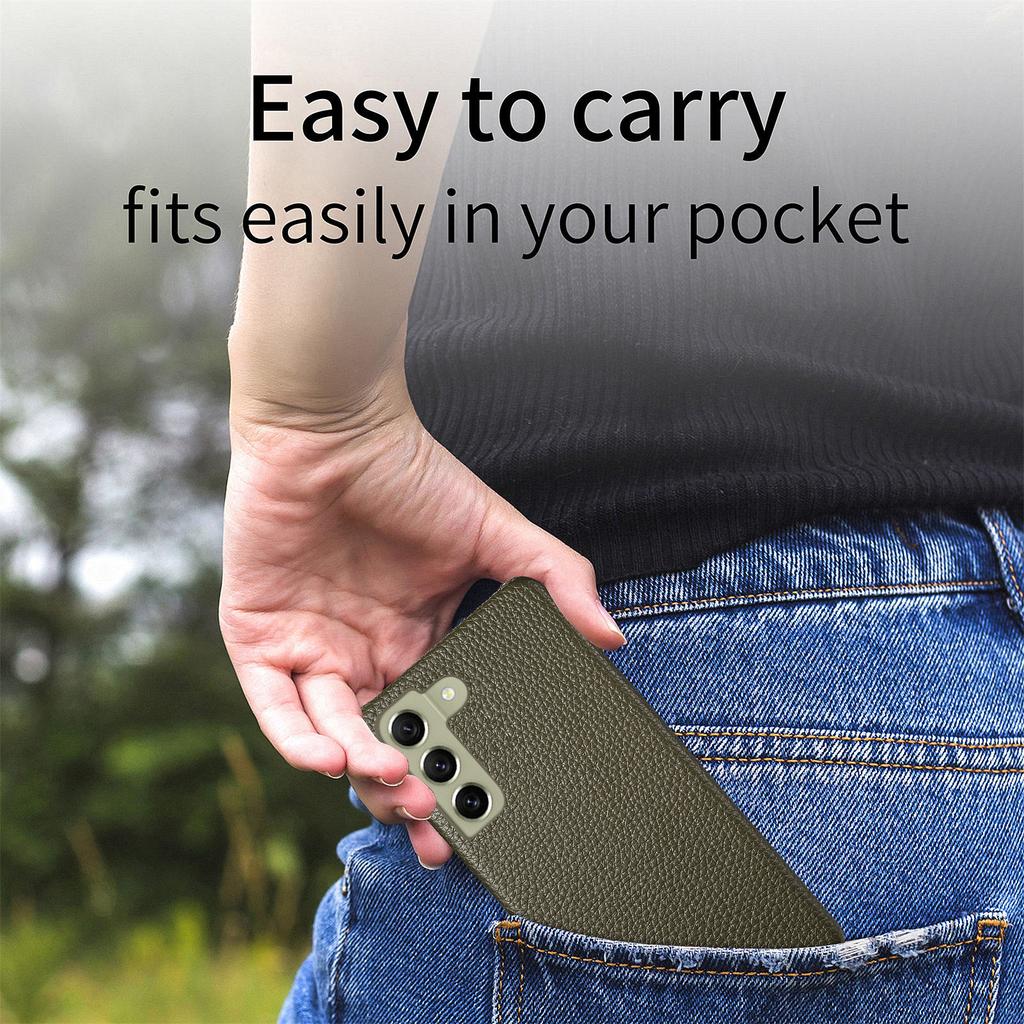 Y1 For Samsung Galaxy S21 FE 5G Case Anti-Scratch Litchi Texture PU+PC Phone Cover