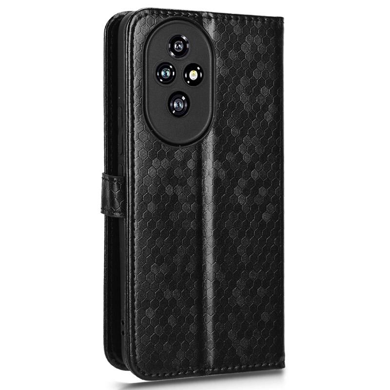 For Honor 200 5G Case Dot Pattern PU Leather Phone Cover Magnetic Clasp Stand