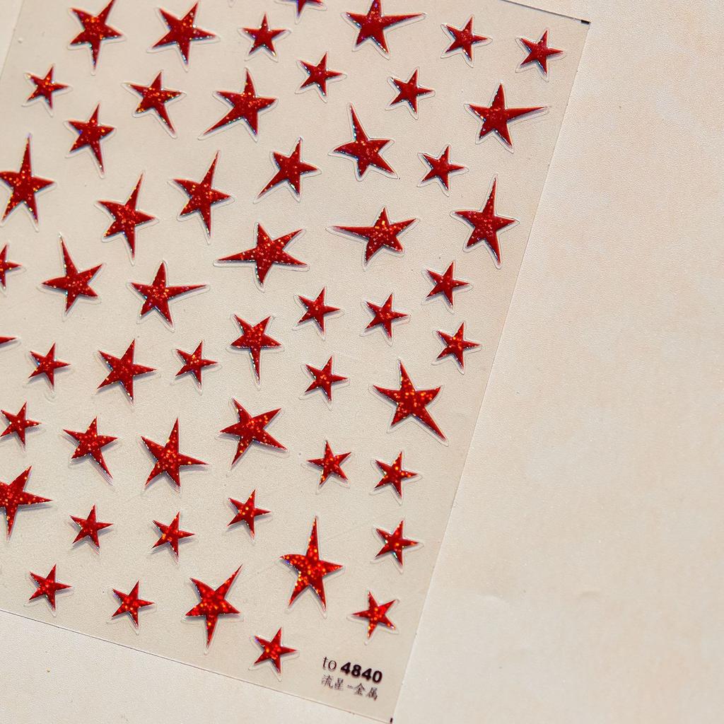 1 piece 5D silver nail stickers metal mini star nail art stickers high quality exquisite decals self-adhesive nail art stickers