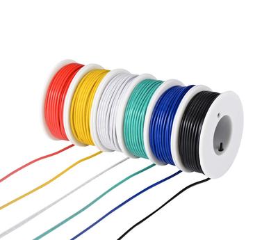 TUOFENG 22AWG PVC Electrical Wire Kit - 9-Meter Spool with 6 Colors - 22 Gauge Stranded Wire - Tinned Copper Hook Wire Kit for DIY