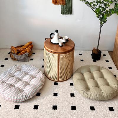 Household Living Room Lazy Round Dining Chair Cushion Thickened Tatami Futon Mat Floor Seat Cushion Simple Striped Bay Window Mat