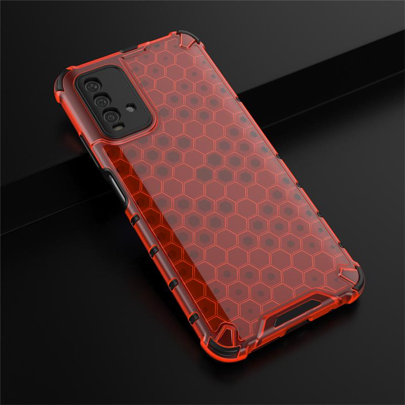 Shockproof Transparent Case For Xiaomi Redmi 9T Bumper Honeycomb Armor Back Case For Redmi 9T Case Cover For Redmi 9T 9A 10C 10A