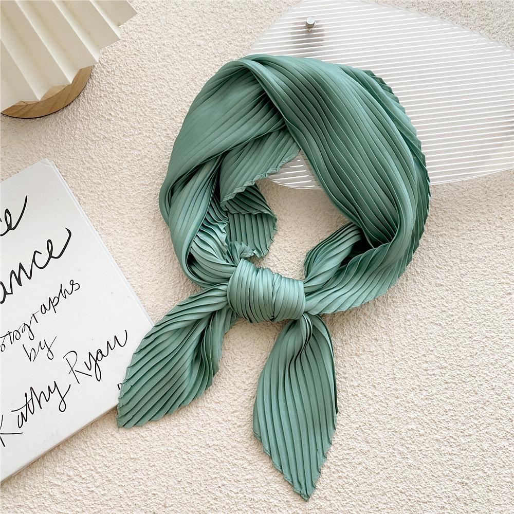 70 Folds Solid Color Small Square Scarf Female Plain Color Light And Thin Silk Scarf Professional Spring And Autumn Scarf Decorative Scarf