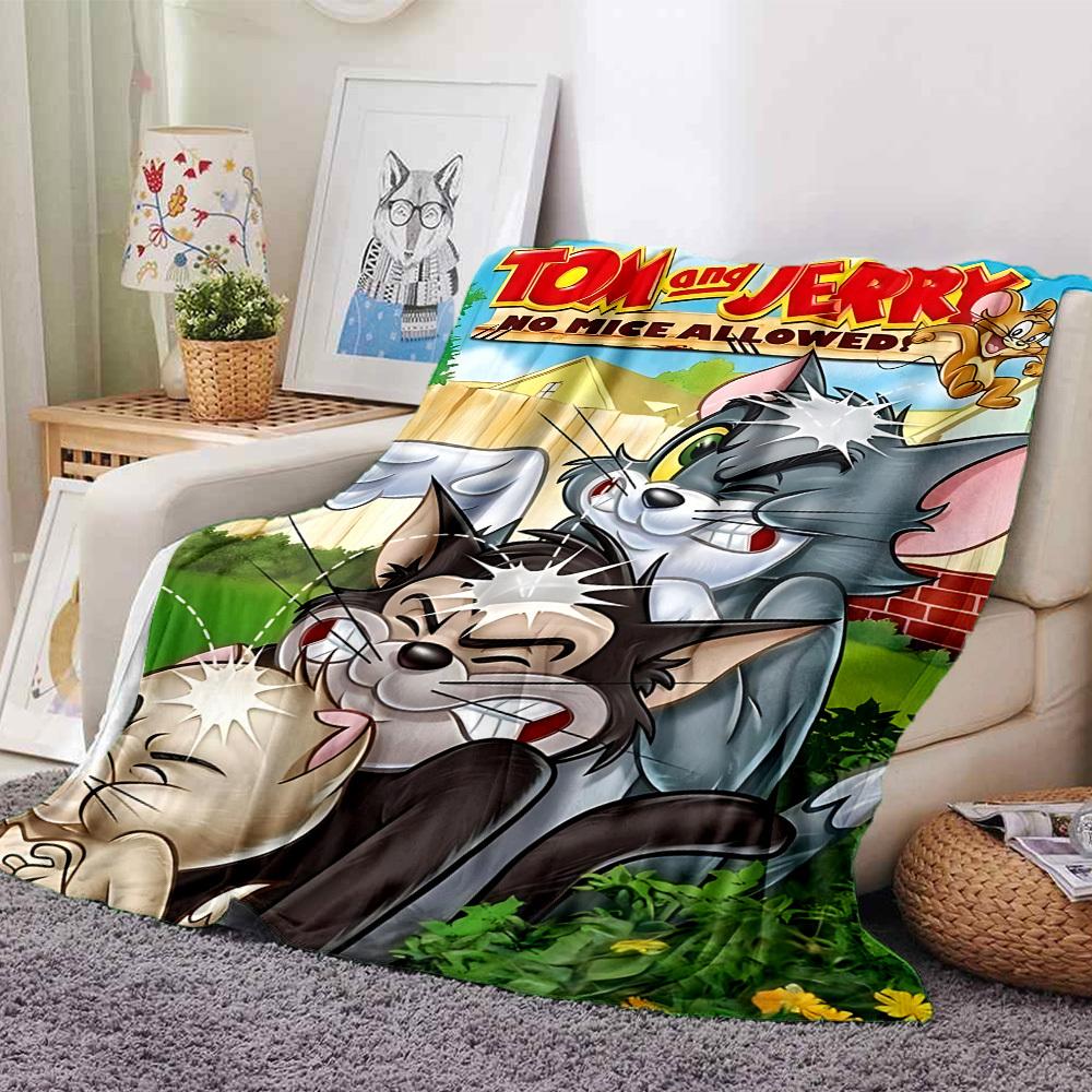 

1pc Tom and Jerry Flannel Blanket Soft Warm Throw for Home, Office, Travel, All-Season Cozy Bedding GiftL1075 80cmx120cm(31inx47in)