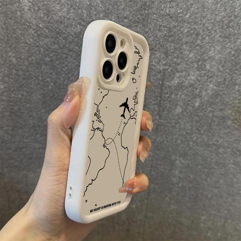 Travel-nspired Airplane Route Desian Case For Xiaomi Mi 11 Lite 5G 4G 14T 14 13T 13 12T 12 Poco X6 X5 X3 F5 F6 M6 Pro Soft Cover